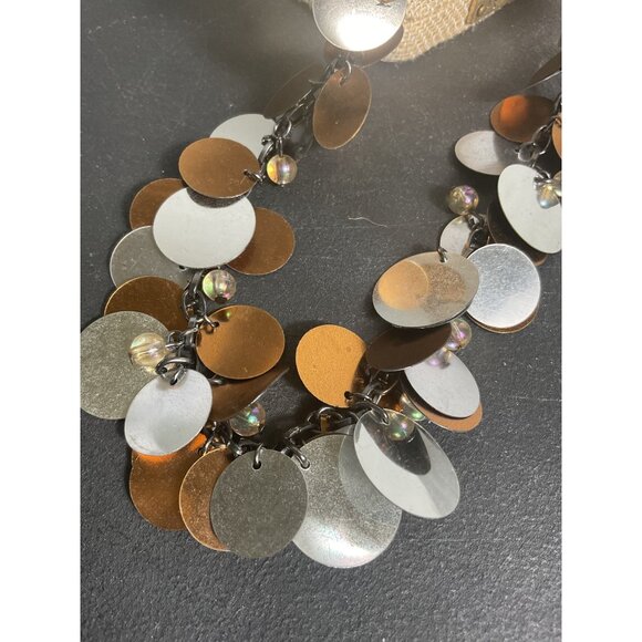 Multi-Color Disc Necklace With Chain & Beads - Picture 2 of 4